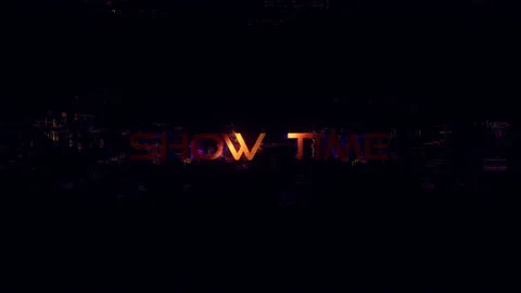 Show Time glitch text digital effect cinematic title background Stock Footage 226570610