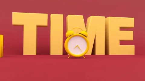 Show time text. Alarm clock build in word. Stock Footage 237903141