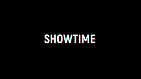 Show time text glitch animation effect streaming and broadcast video Stock Footage 313297295