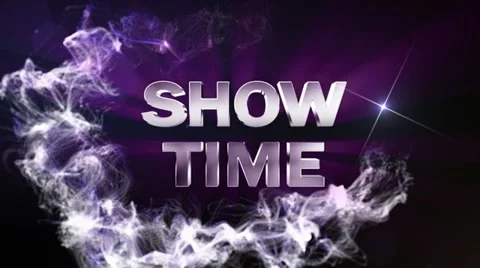 SHOW TIME Text in Particle (Double Version) Blue - HD1080 Stock Footage 11131920