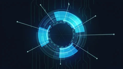 Show UI Security Systems Digital Technology Futuristic Hud Background Ilustración de archivo