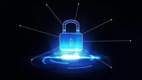 Show UI Security Systems Lock Digital Technology Futuristic Hud Network Conne Ilustración de archivo