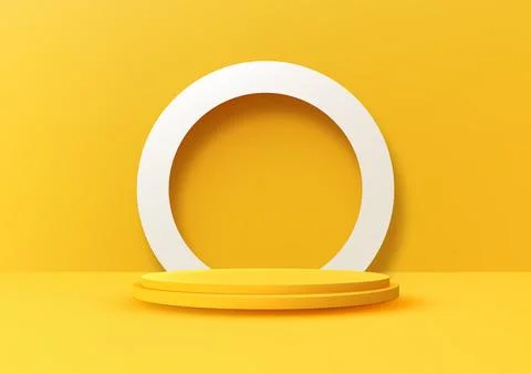Showcase 3D stage design. Featuring a yellow podium Stock Illustration