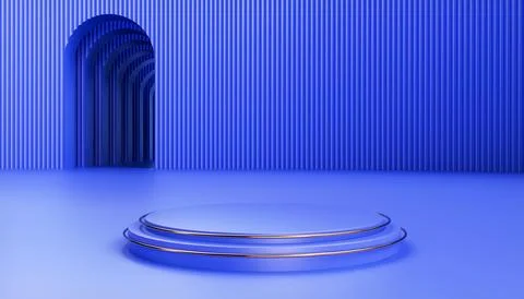 Showcase, blue background Stock Illustration