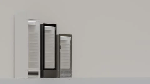 Showcase Display Cooler Side View 3D Render Illustration Background Stock Illustration