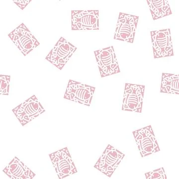 Showcase with fish and ice glyph vector seamless pattern Illustrazione stock