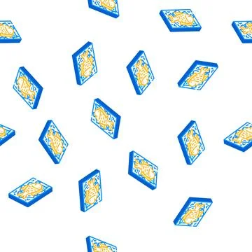 Showcase with fish and ice isometric icon seamless pattern Illustrazione stock