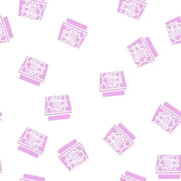 Showcase with fish glyph vector seamless pattern Illustrazione stock