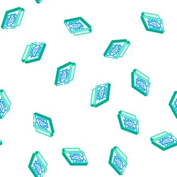 Showcase with fish isometric icon seamless pattern 스톡 일러스트