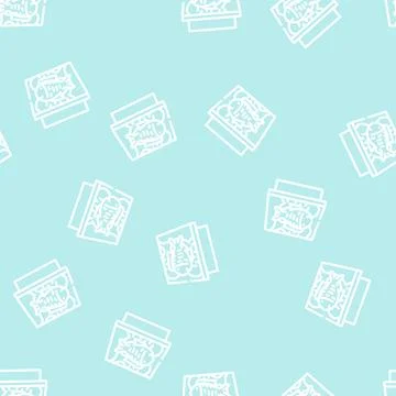 Showcase with fish line vector seamless pattern イラスト素材