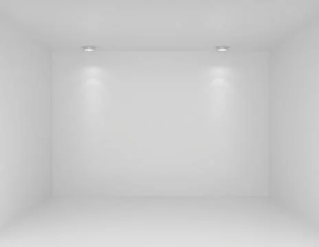 Showcase with lights and podiums for samples product Illustrazione stock