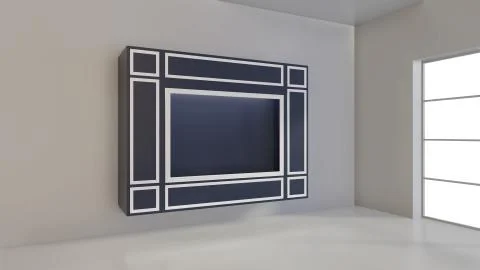 Showcase with lights for samples product. 3D rendering Stock Illustration