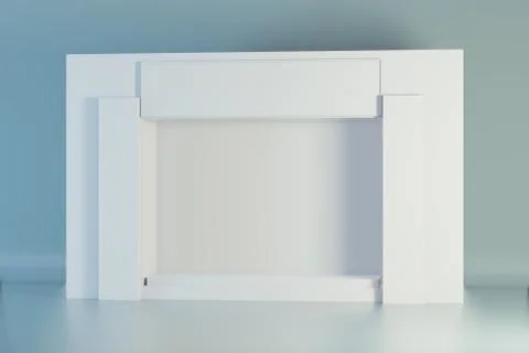 Showcase with lights for samples product. 3D rendering Illustrazione stock