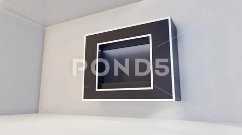 Showcase with lights for samples product. 3D rendering 库存插图