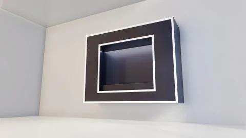 Showcase with lights for samples product. 3D rendering 스톡 일러스트