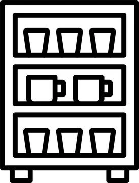 Showcase Line Icon Design Illustrazione stock
