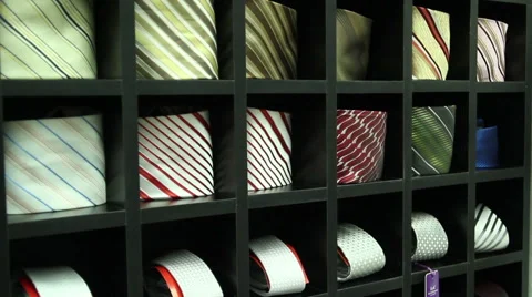 Showcase Neckties In The Store Stock Footage 58264261