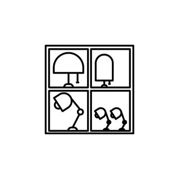 Showcase with nightlights outline icon. Element of shopping icon for mobile Stock Illustration
