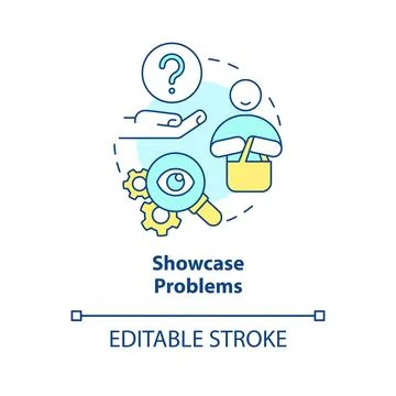 Showcase problems concept icon Stockillustratie