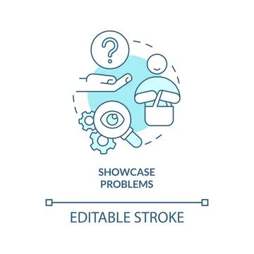 Showcase problems turquoise concept icon 库存插图