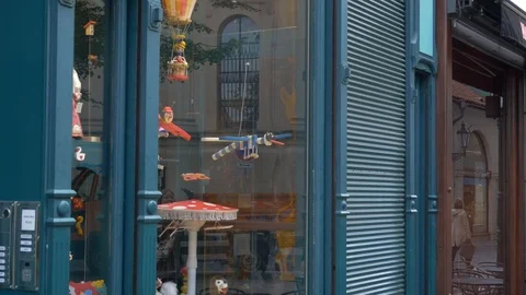 Showcase of a puppet store Stock Footage 117678215