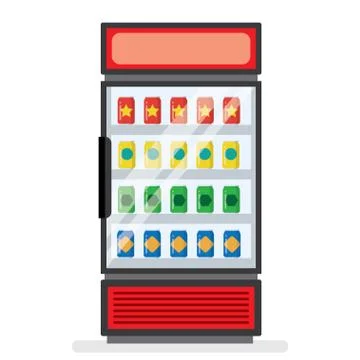 Showcase refrigerator for cooling drinks Stock Illustration