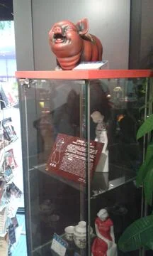 Showcase with souvenirs Stock Photos