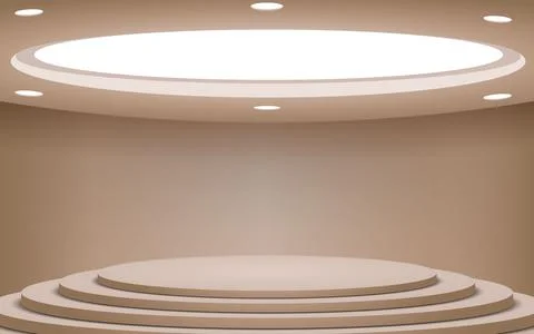 Showcase with spotlight in the gallery Stock Illustration