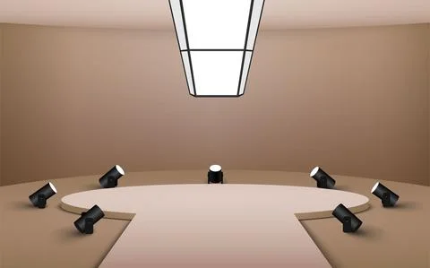 Showcase with spotlight in the gallery Stock Illustration