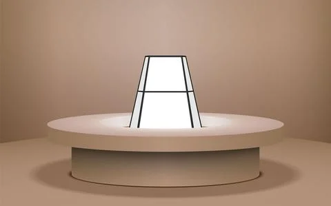 Showcase with spotlight in the gallery Stock Illustration