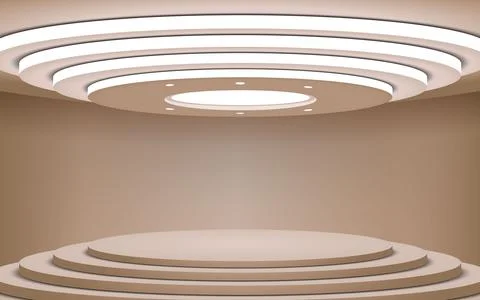 Showcase with spotlight in the gallery Stock Illustration