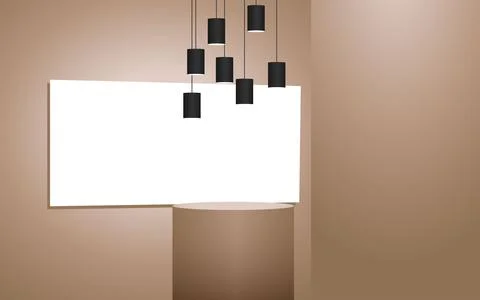 Showcase with spotlight in the gallery Stock Illustration