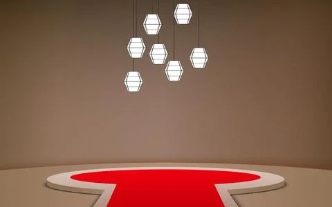 Showcase with spotlight in the gallery Stock Illustration