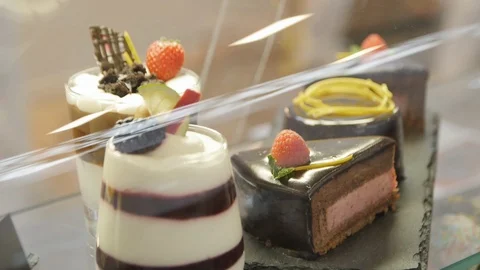 Showcase of Sweet Desserts Stock Footage 98149509