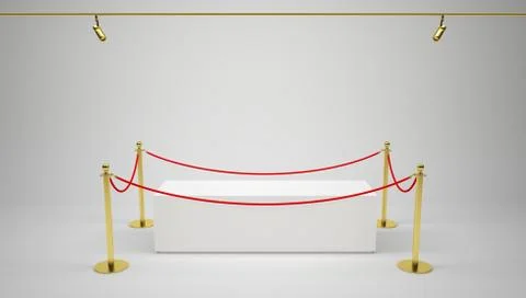 Showcase with tiled stand barriers for exhibit Stock Illustration