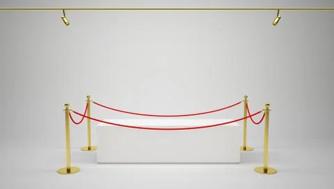 Showcase with tiled stand barriers for exhibit Stock Illustration