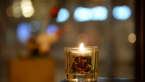 Showcase, windowsill, cafe window with holiday items Stock Footage 132120896