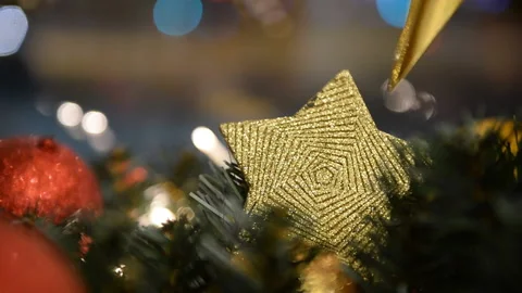Showcase, windowsill, cafe window with holiday items Stock Footage 132121041