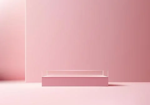 Showcase your products empty pink podium mockup Stock Illustration