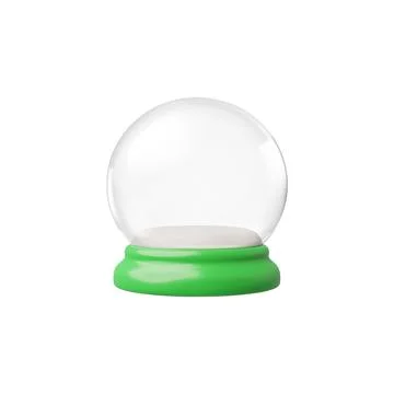Showcases an empty 3d snow globe featuring a round dome on top of a vibrant Illustrazione stock