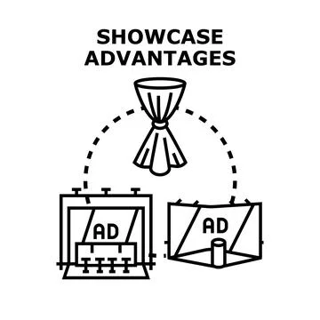 Showcasing advantages with marketing display solutions Stock Illustration