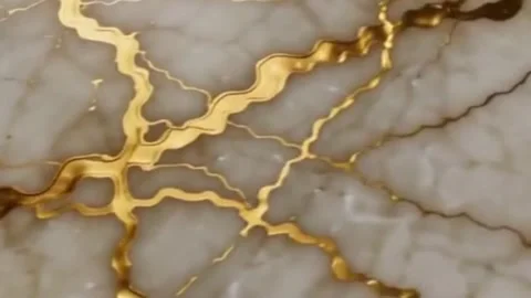 Showcasing elegant white marble textures interlaced with shimmering gold veins Stock Footage 340318513