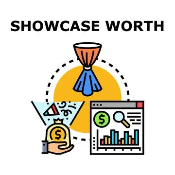 Showcasing worth, value measurement, and financial analysis Stock Illustration