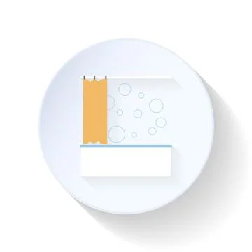Shower and bubbles flat icon Stock Illustration