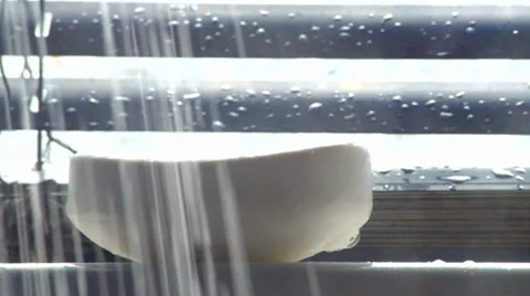 Shower &amp; bar of soap Video stock 38022919