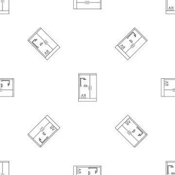 Shower bath cabine pattern seamless Illustrazione stock