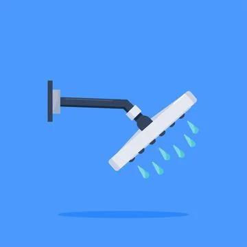 Shower bath in flat style, bath complement icon suitable Stock Illustration