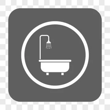 Shower Bath Rounded Square Button Stock Illustration