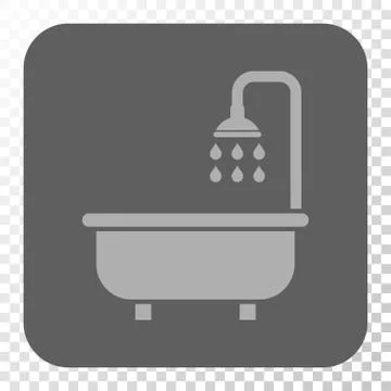 Shower Bath Rounded Square Button 스톡 일러스트