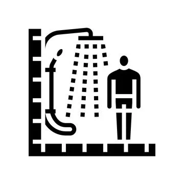 Shower for bathing glyph icon vector illustration Stock Illustration